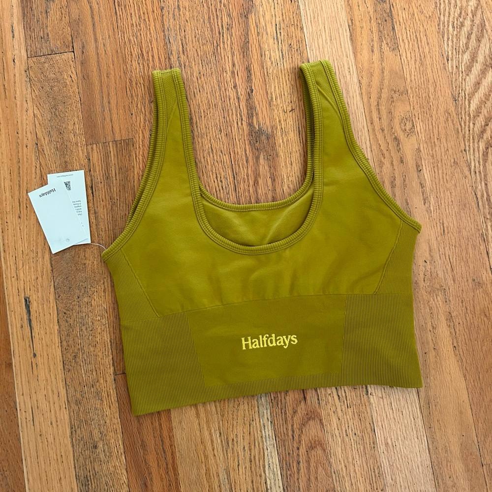 Halfdays chartreuse Green Crop Top